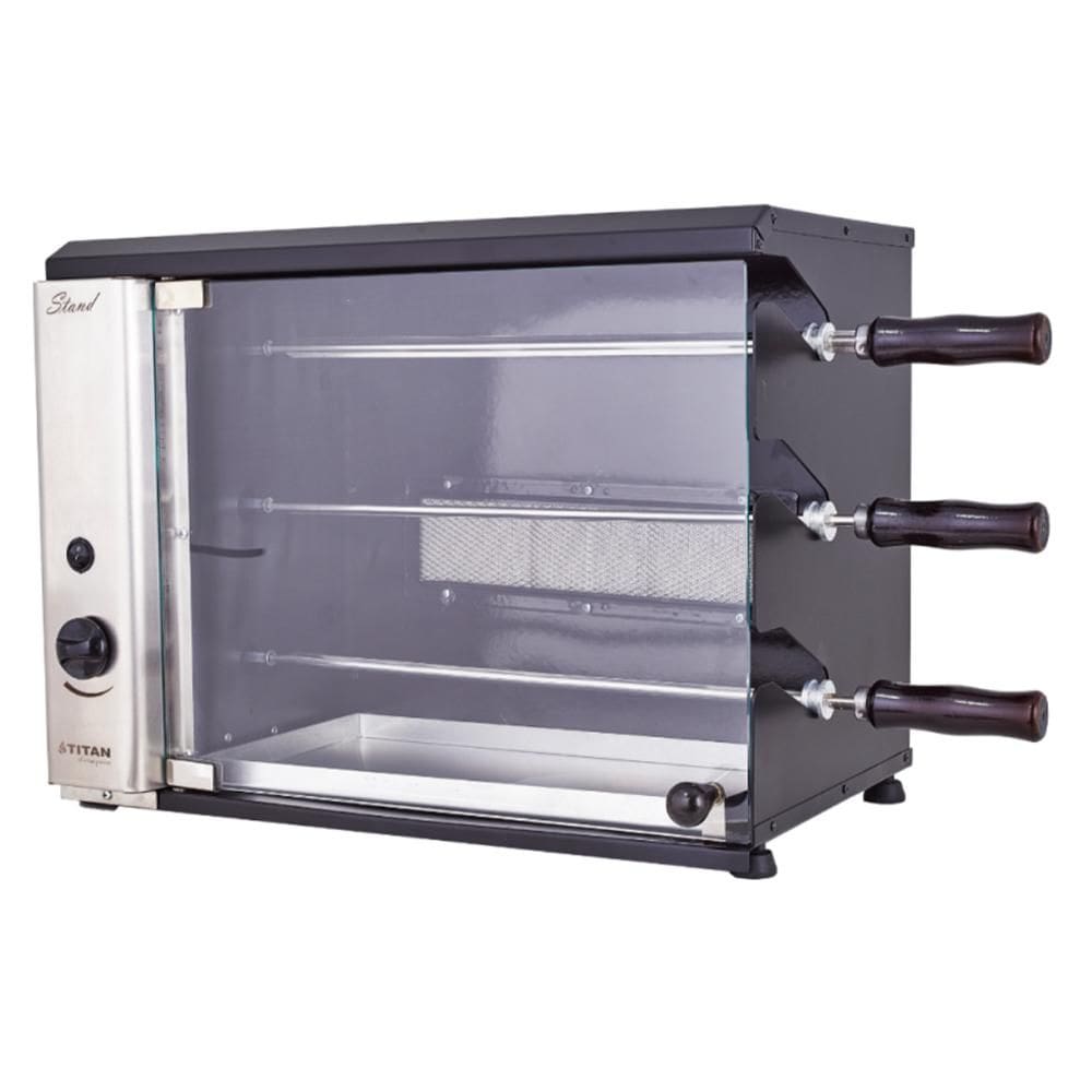 Churrasqueira a Gás Natural de Bancada Vertical Titan Stand 3 Espetos Giratórios 127V