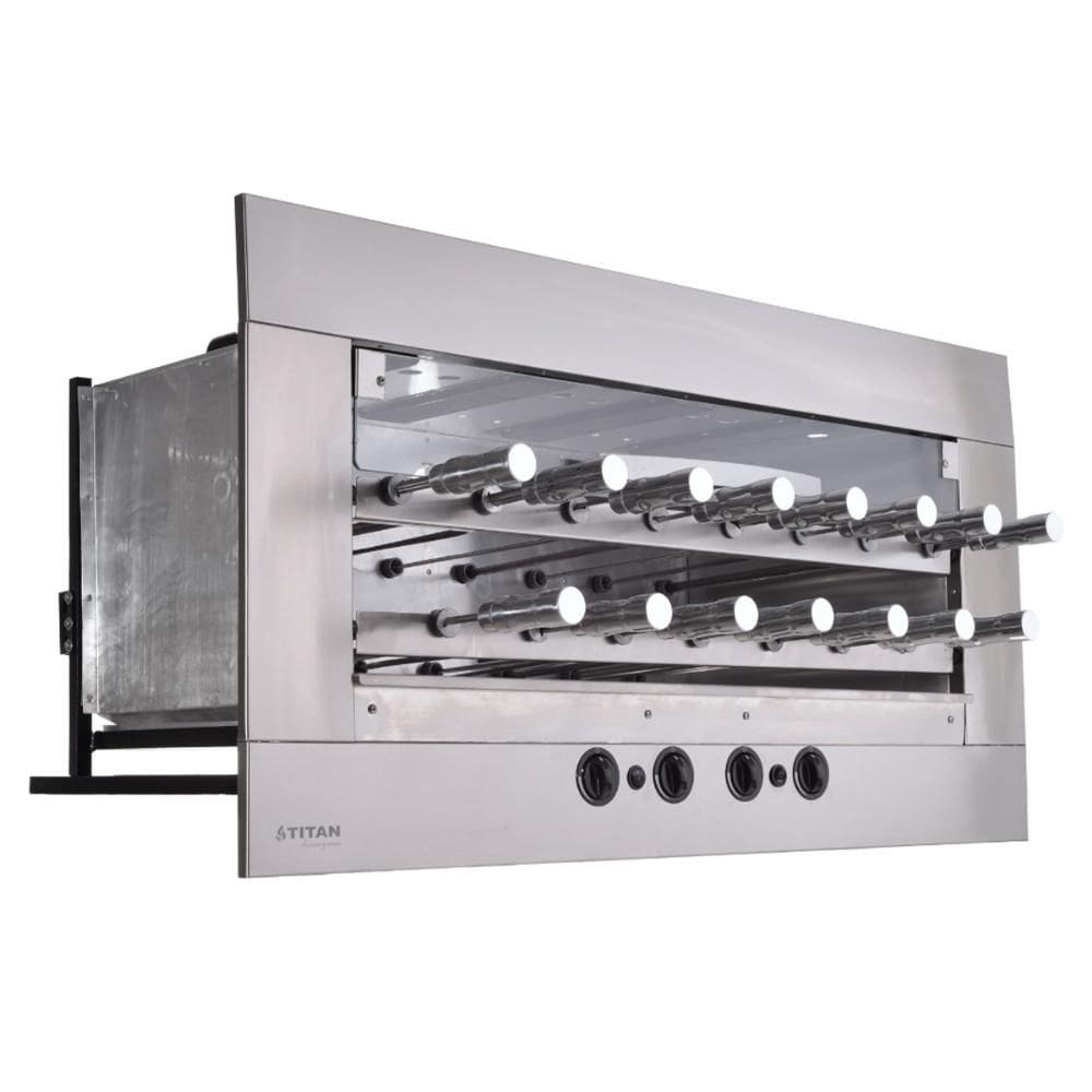 Churrasqueira a Gás de Embutir Titan 15 Espetos Rotativos 127V