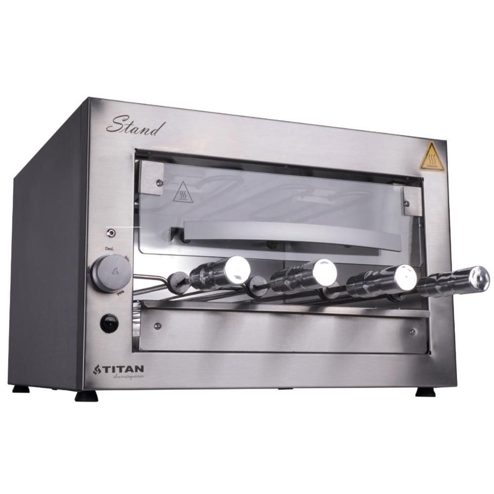 Churrasqueira Elétrica de Bancada Titan Stand 4 Espetos Giratórios 220V