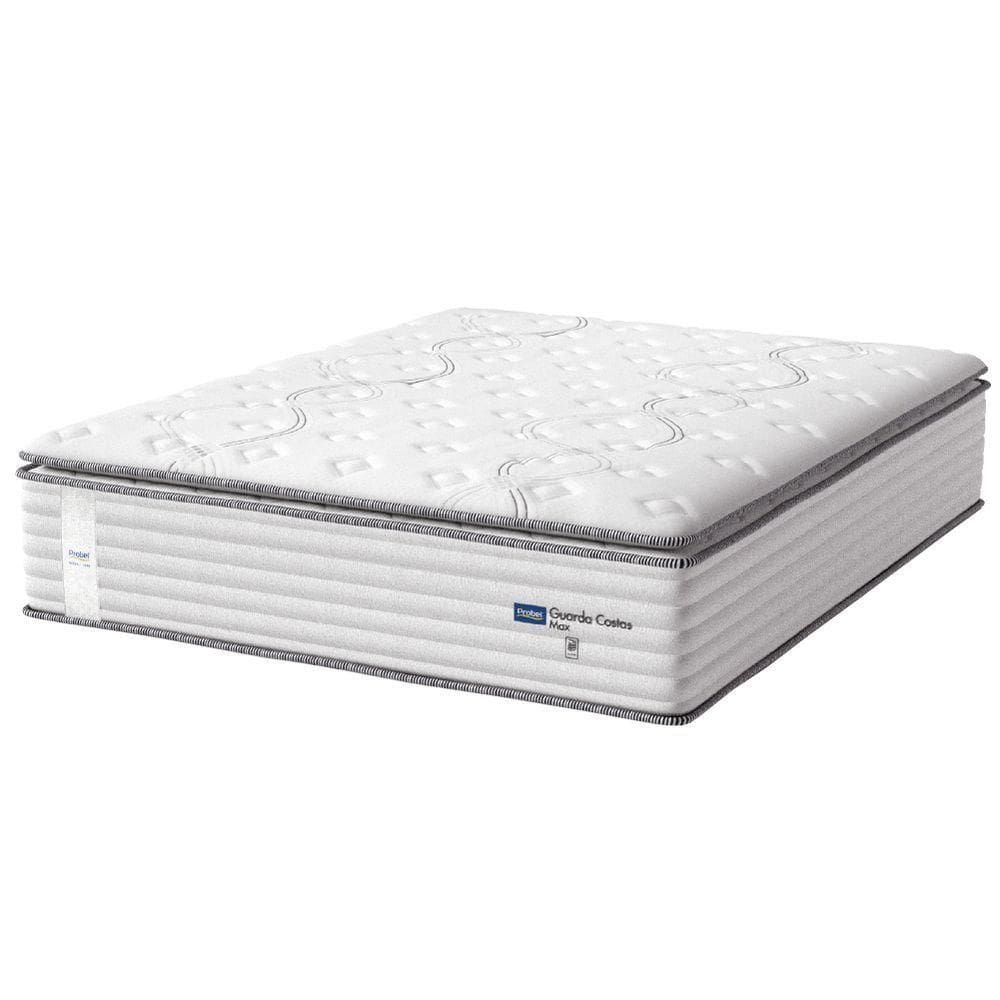 Colchão Casal Queen Molas Guarda Costas Max Com Pillow 158x198x40cm Branco/cinza Probel Cinza/bran