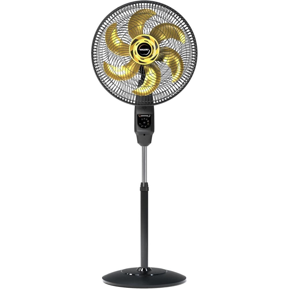 Ventilador de Coluna Mallory Chronos 40cm com Controle Remoto, 3 Velocidades – 220V – Preto/Dourado