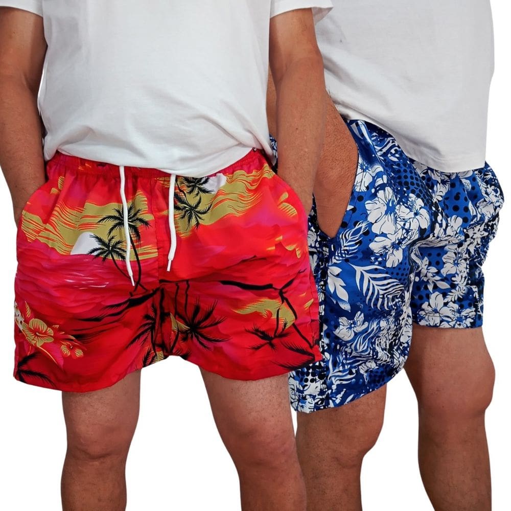 Kit 2 Shorts Masculino Moda Praia em Poliéster - Conforto e Estilo para Dias de Verão