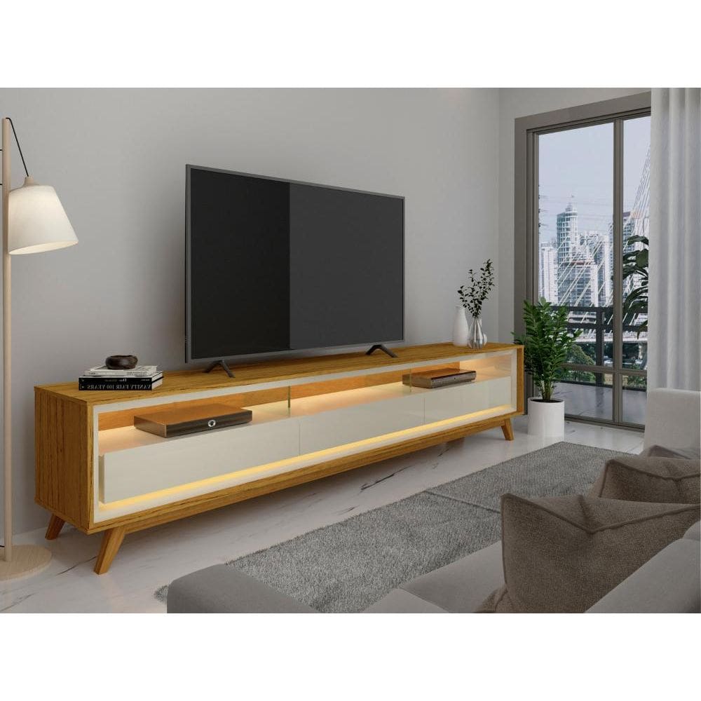 Rack com Led Requinte para Tv 75\" - Naturale/Off White