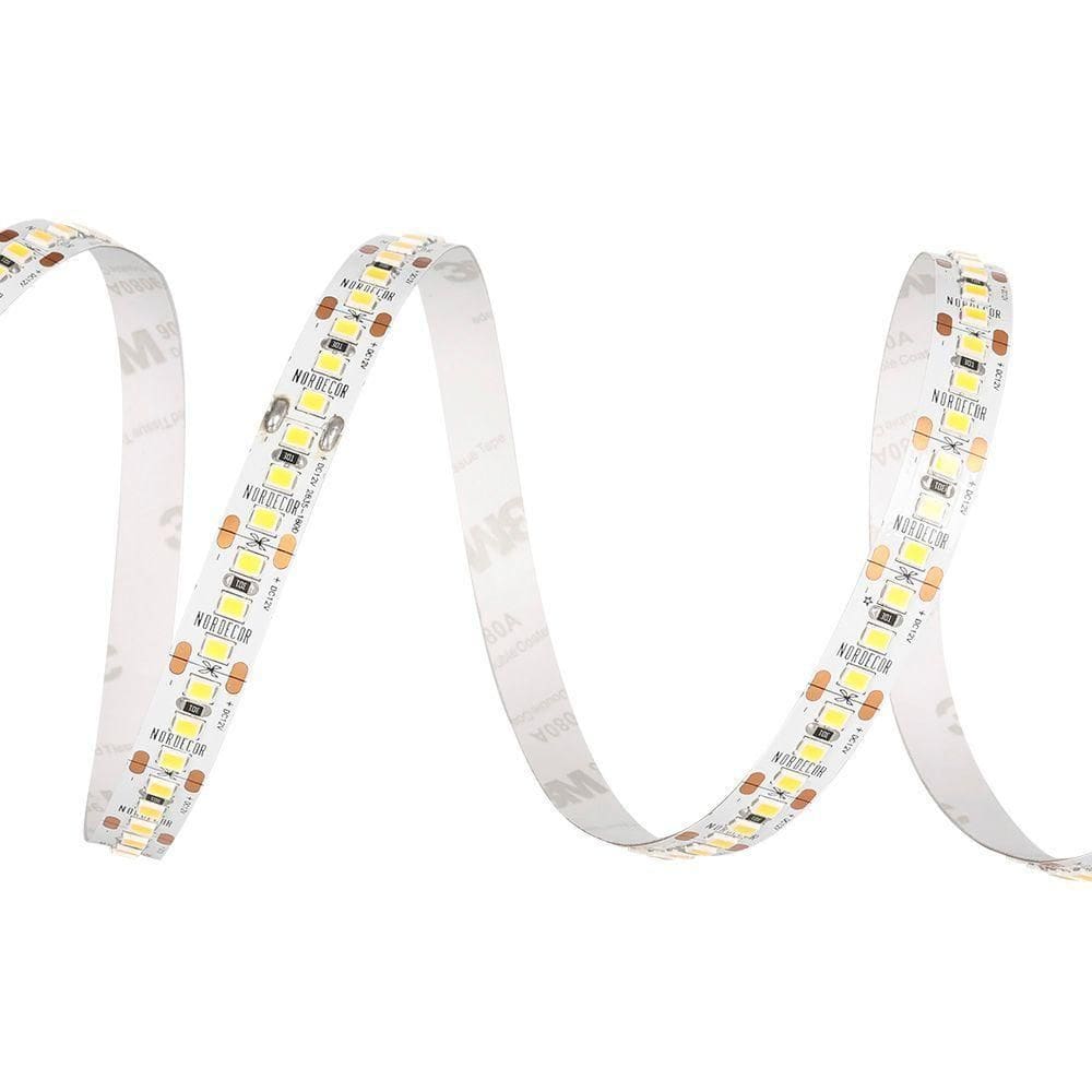Fita De Led Nordecor Odda Com 5 Metros Alto Irc 97 180leds-m 7,2w 12v 3000k Luz Amarela 7225