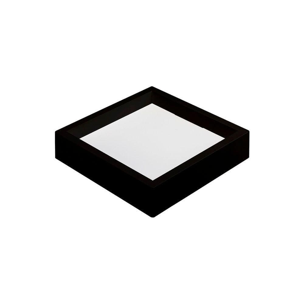 Painel De Led Nordecor Quadrado Kais De Sobrepor Recuado 18w Bivolt Preto 6500k Luz Branca 4254