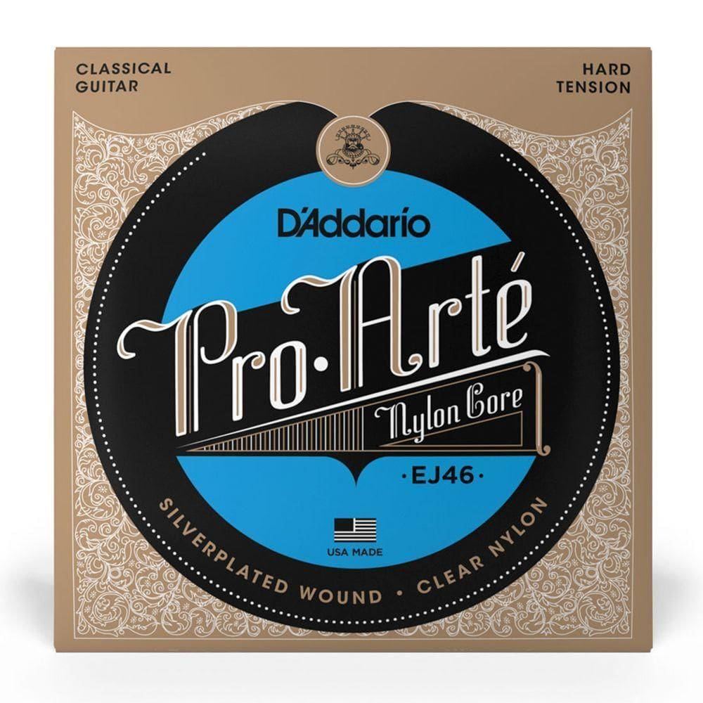 Cordas Para Violão Nylon D Addario Pro-arté Nylon Core Ej46 Prata-transparente