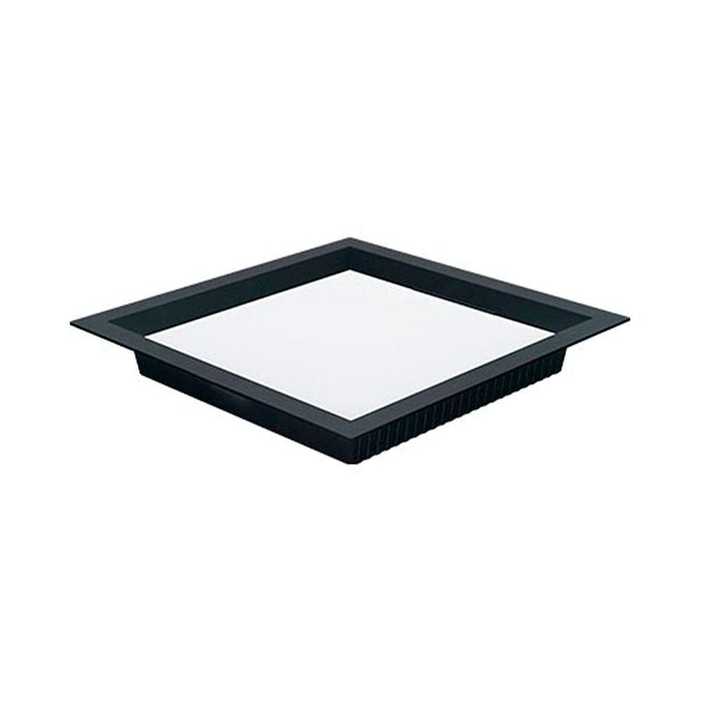 Painel De Led Nordecor Quadrado Kais De Embutir Recuado 24w Bivolt Preto 6500k Luz Branca 4216