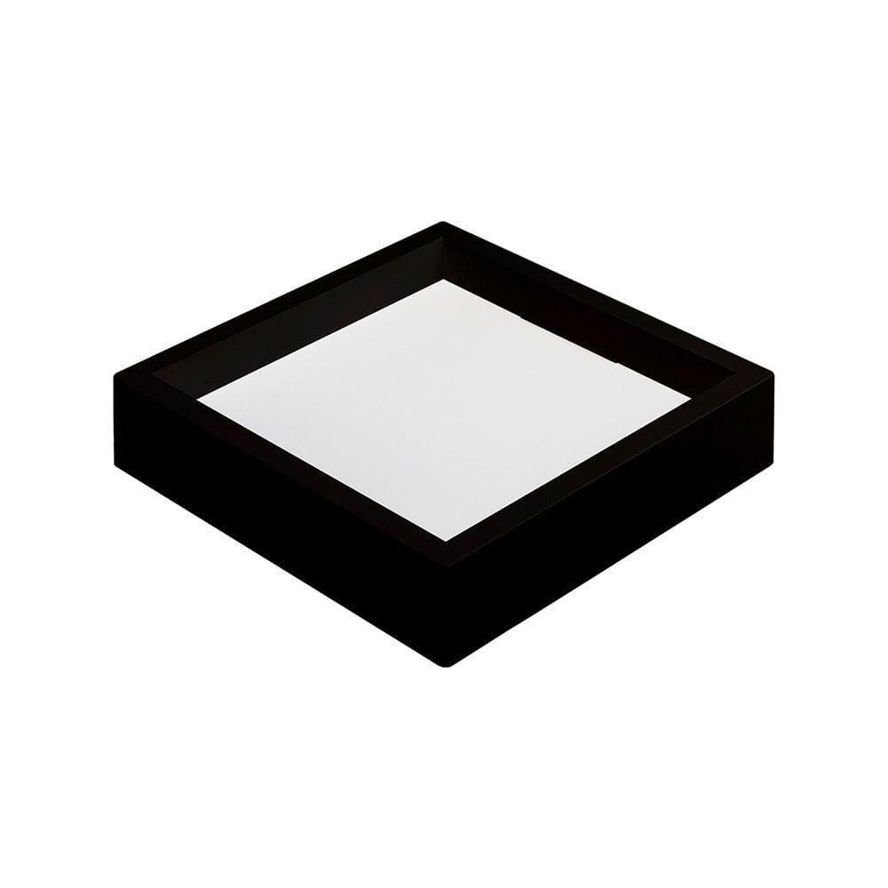 Painel De Led Nordecor Quadrado Kais De Sobrepor Recuado 24w Bivolt Preto 3000k Luz Amarela 4255
