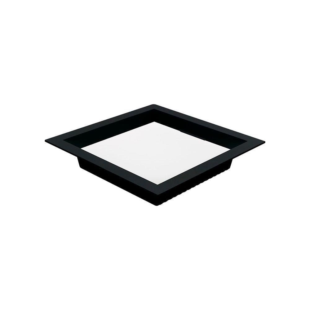 Painel De Led Nordecor Quadrado Kais De Embutir Recuado 18w Bivolt Preto 6500k Luz Branca 4213