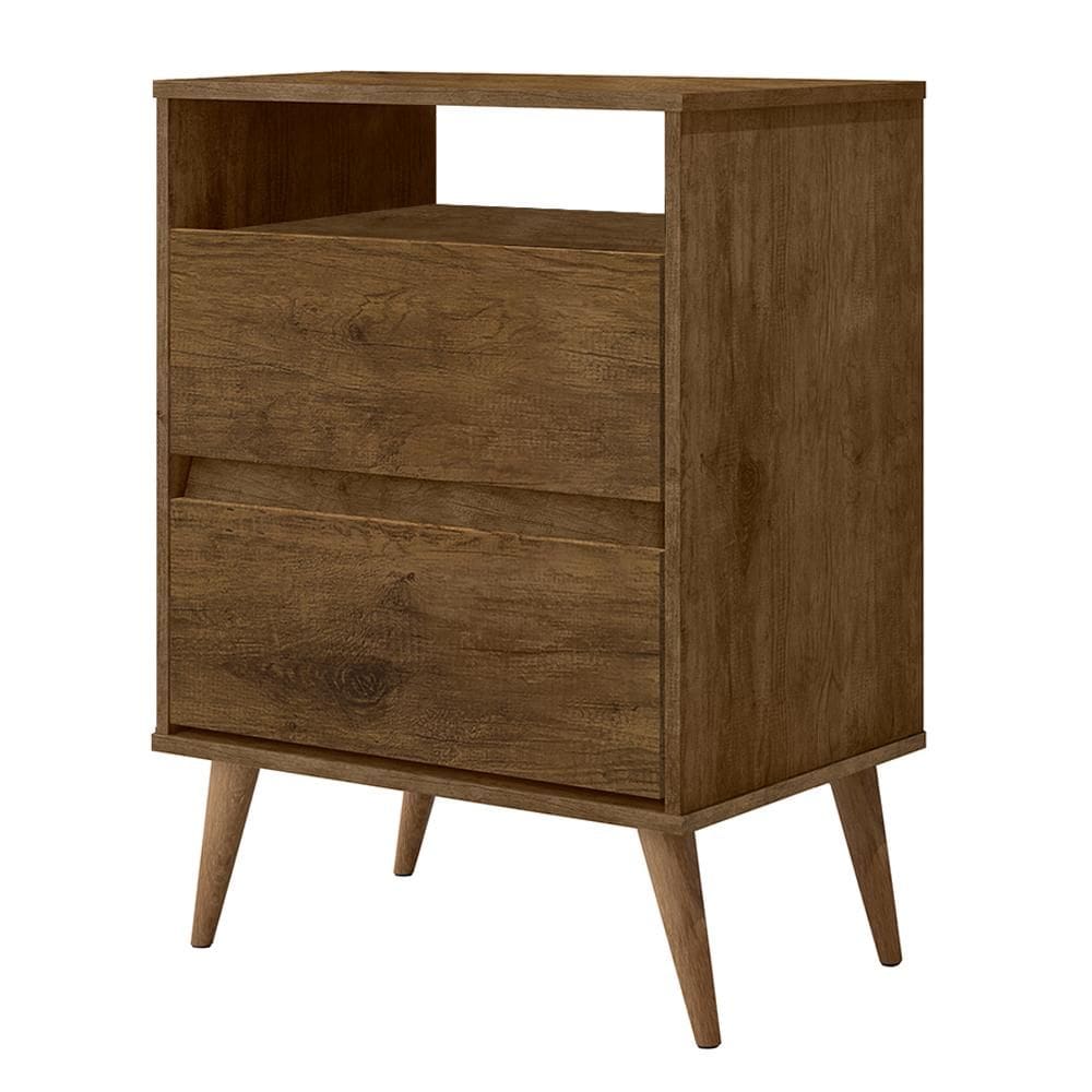 Mesa Cabeceira Lotus 2 Gavetas Nicho Porta Objetos Pés Palito Madeira Decoração Quarto Jequitibá - Lojas RPM