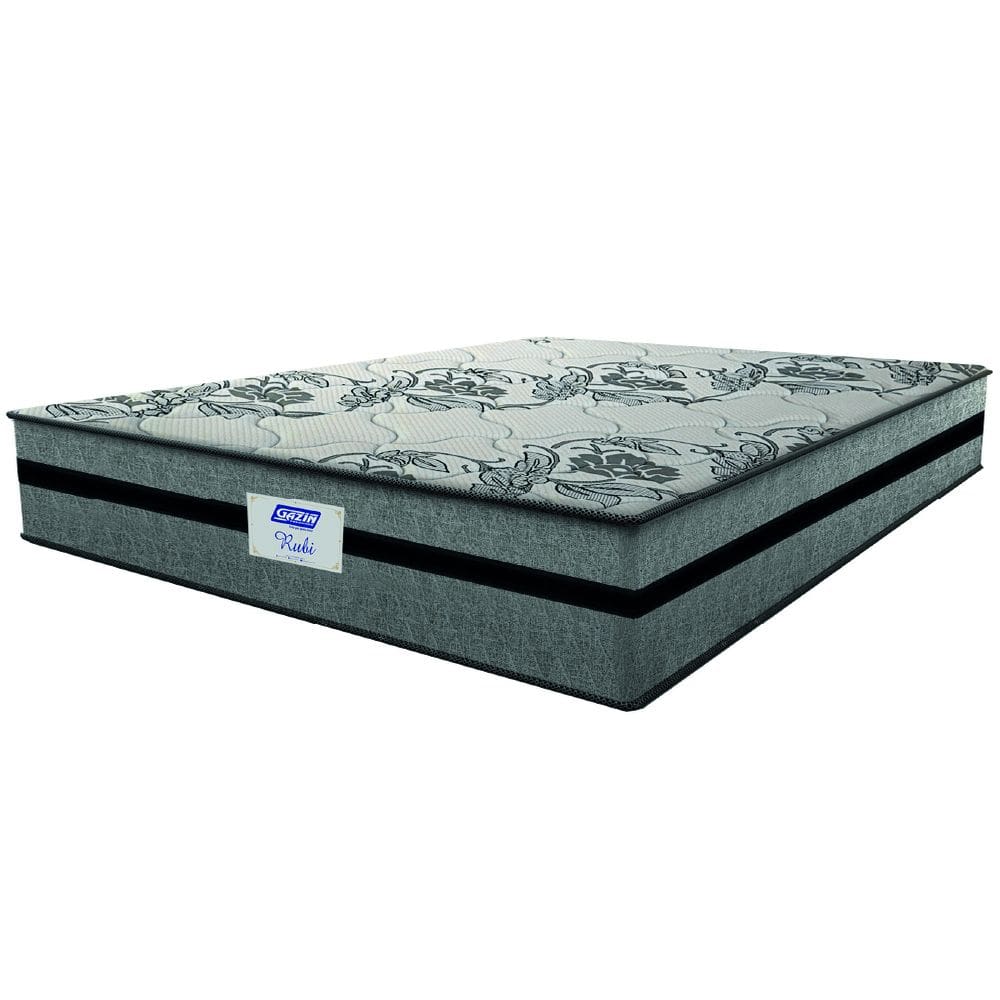 Colchão Casal Queen Gazin Com Molas Ensacadas Rubi 158x198x32cm Cinza/Preto - Suporta Até 120 Kg