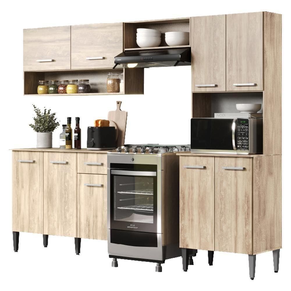 Armário Cozinha Compacta Arizona Essence Carraro - Carvalho Carvalho