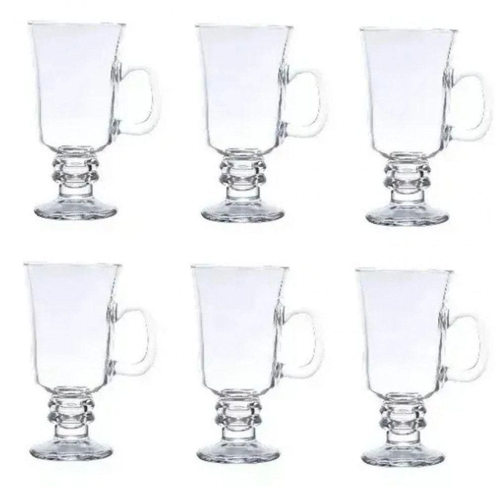 Jogo 6 Caneca Xicara Cappuccino Mocha Vidro 114 Ml - Lyor