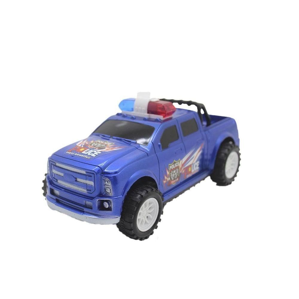 Brinquedo Camioneta Carrinho De Policia Fricção Azul