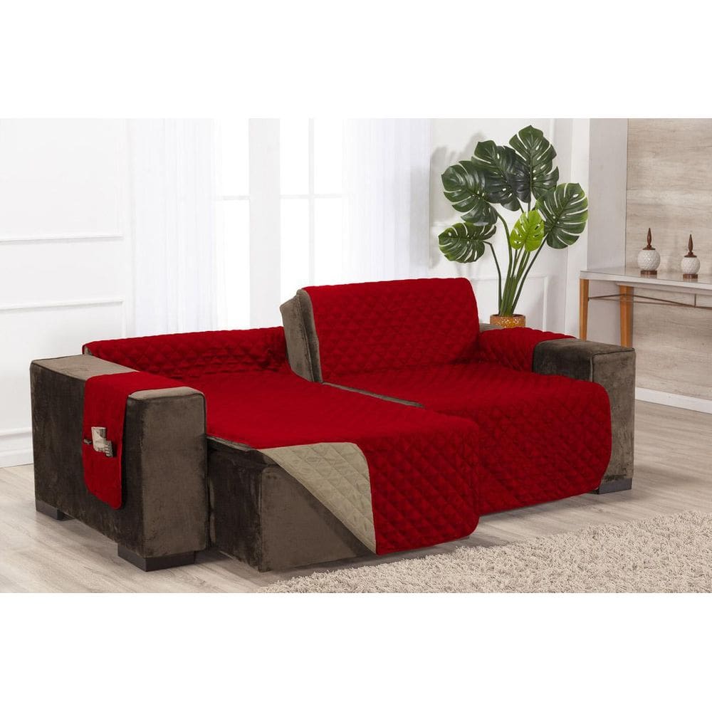 Capa Protetora De Sofá Reclinável 2,20M De Largura Vermelho