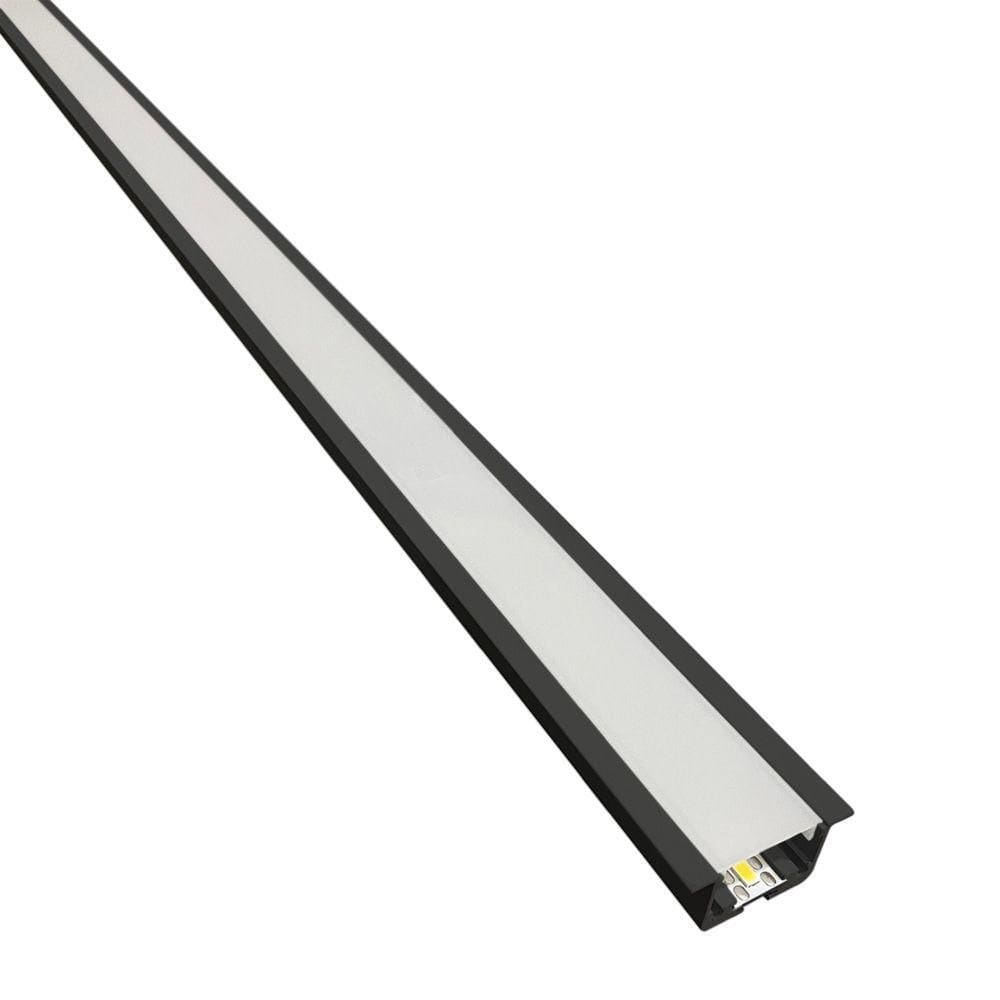 Perfil De Led De Embutir Save Energy Lls Flex Ii 2 Metros Led 5700k Preto