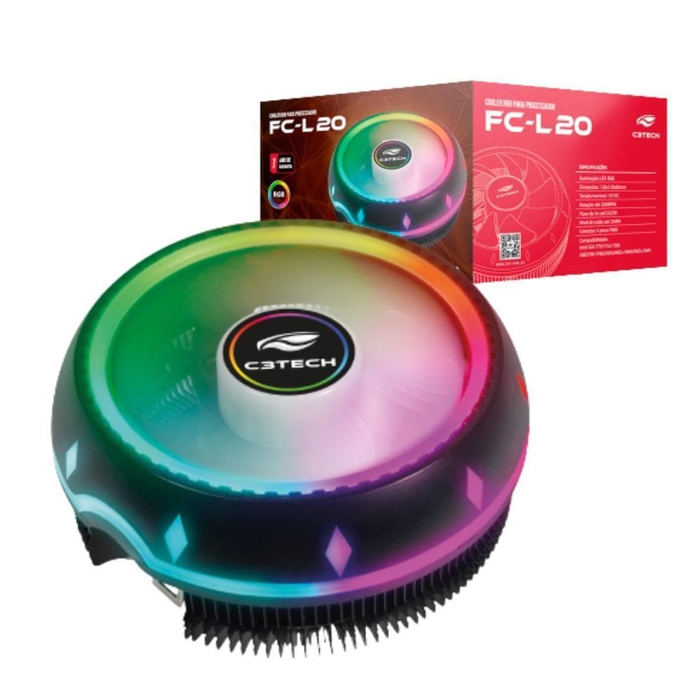 Air Cooler Box Intel Amd Lga 775 115X 1366 Am3 Am4 Led Rgb