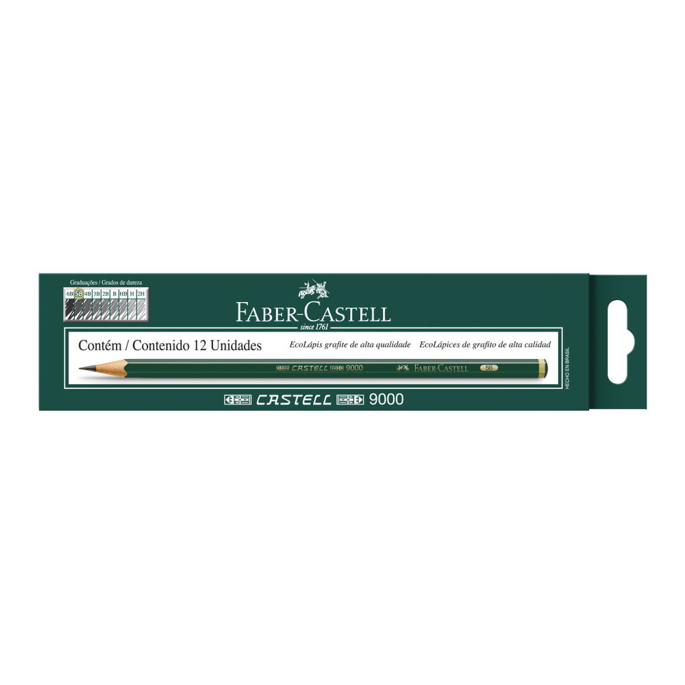Ecolápis Grafite Faber Castell 9000 5B - 12 Un