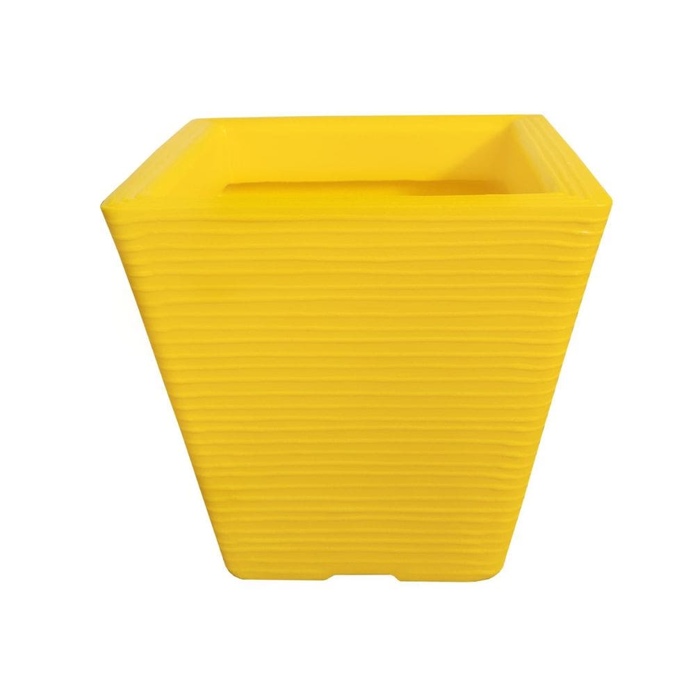 Vaso De Planta Quadrado Decorativo Polietileno 30X30 Amarelo