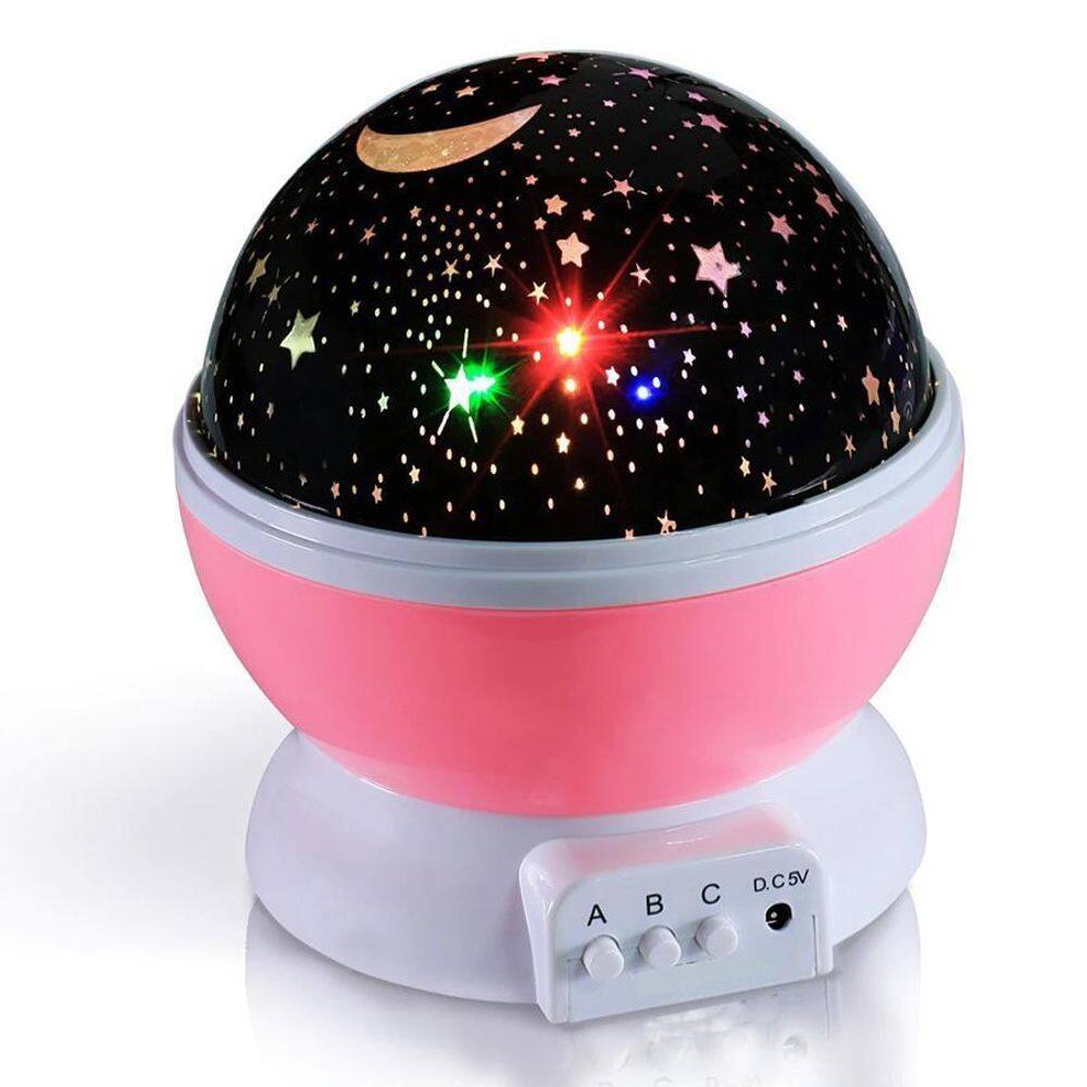 Luminária Projetor Estrela Rosa 360° 10.8x9.5cm ABS