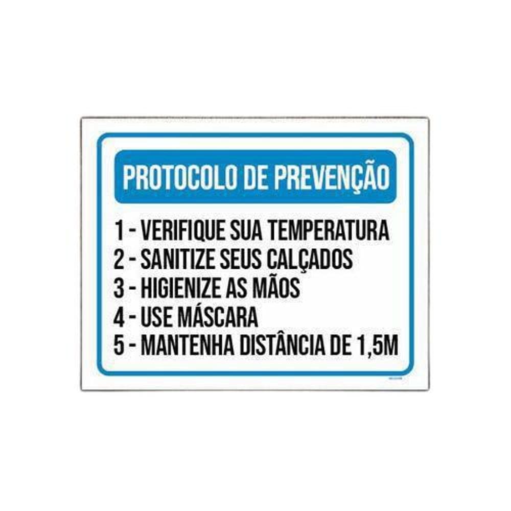 Placa Protoicolo De Prevenção Higiene 18X23