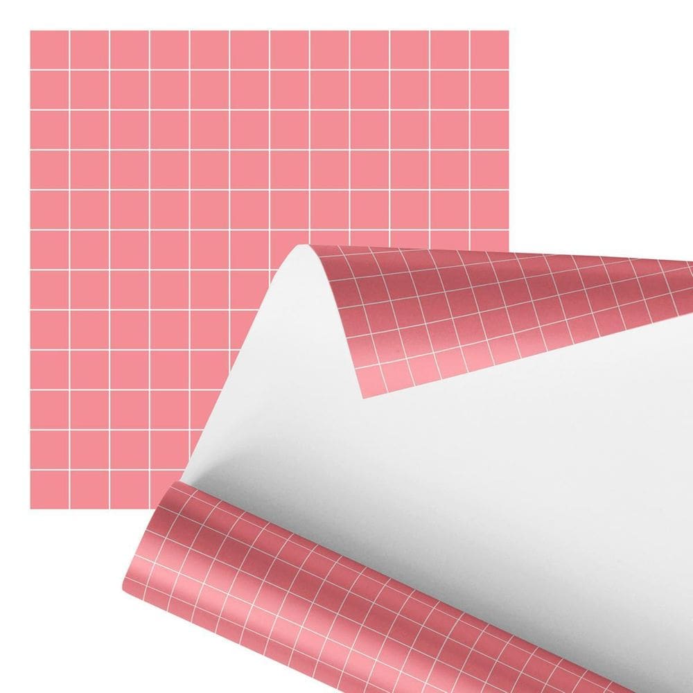 Papel De Parede Adesivo Azulejo Pastilha Rosa Cozinha 2,80M
