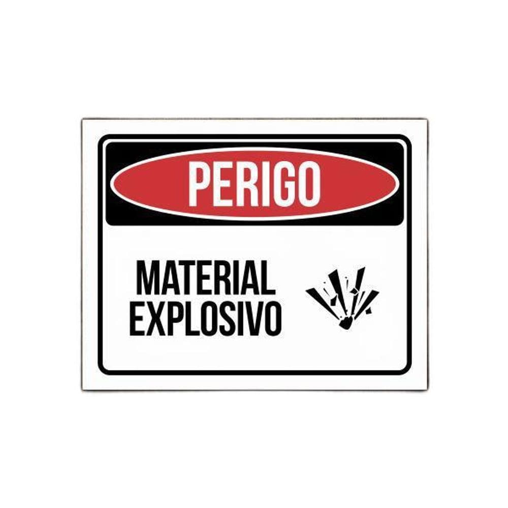 Placa Perigo - Material Explosivo - De Sinalização 27X35