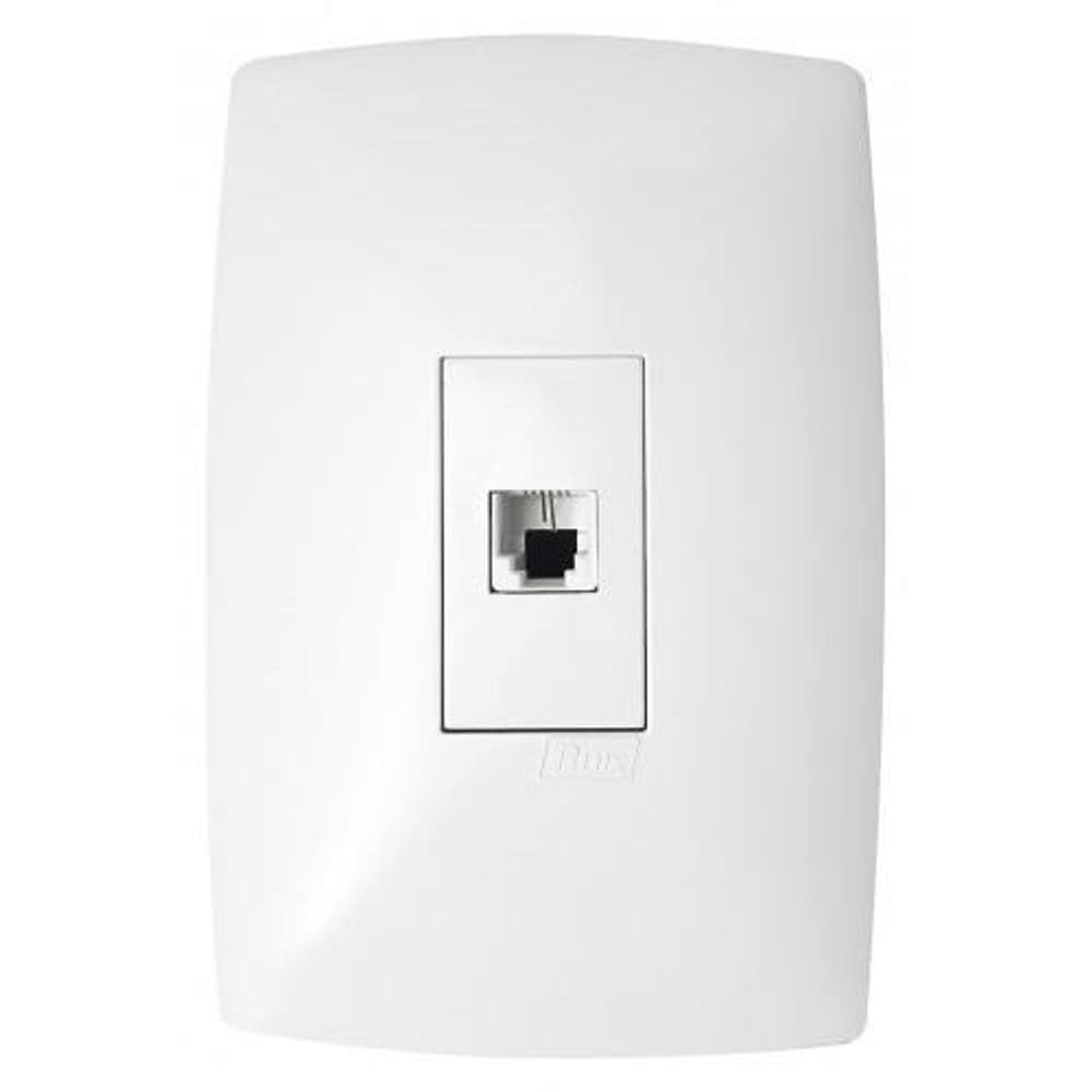 Conjunto Entrada Rj45 Cat5E Internet Blux Home Branco -