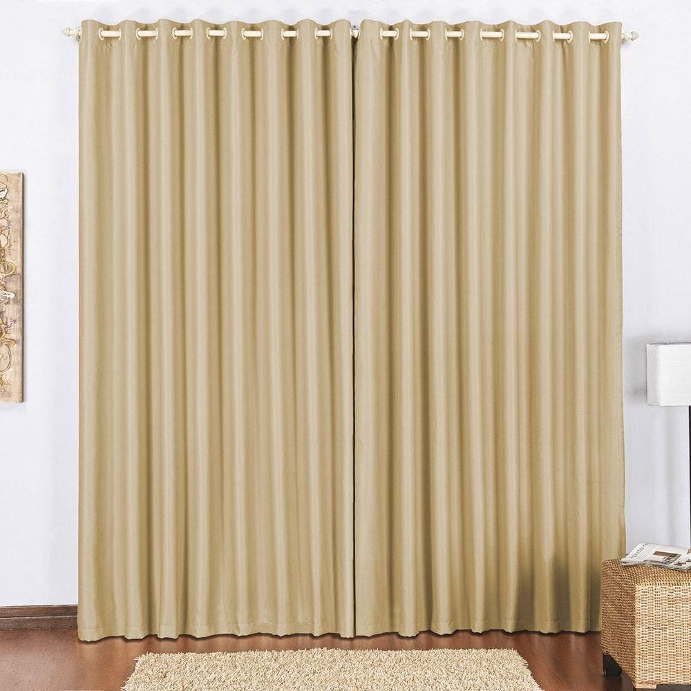 Cortina Block Blackout Trilho Comum Tecido 2,00X1,70M Avelã