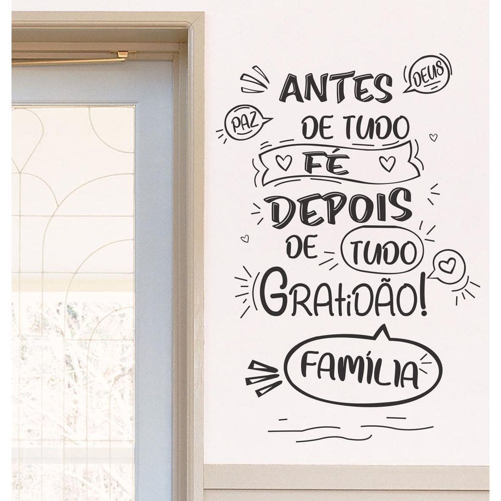 Adesivos Decorativo De Parede Frase \"Antes de Tudo, Fé...\"