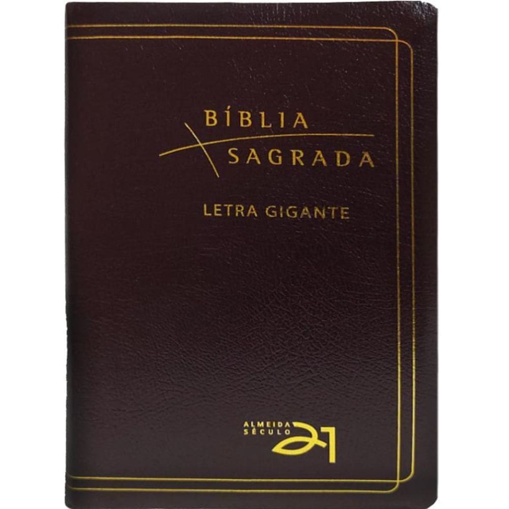 Bíblia A21 Letra Gigante Luxo - Couro Bonded Bordô