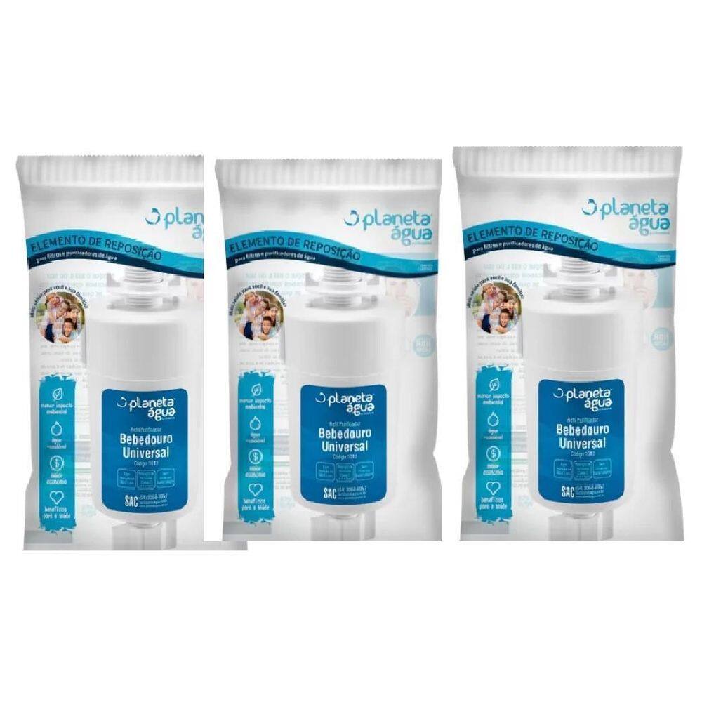 Kit 3 Refil Vela Filtro Coluna Universal Bebedouro 1012A