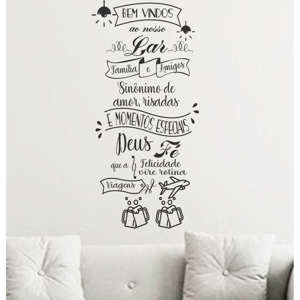Decoração de Parede Frase Bem Vindo Para entrada da casa Ap