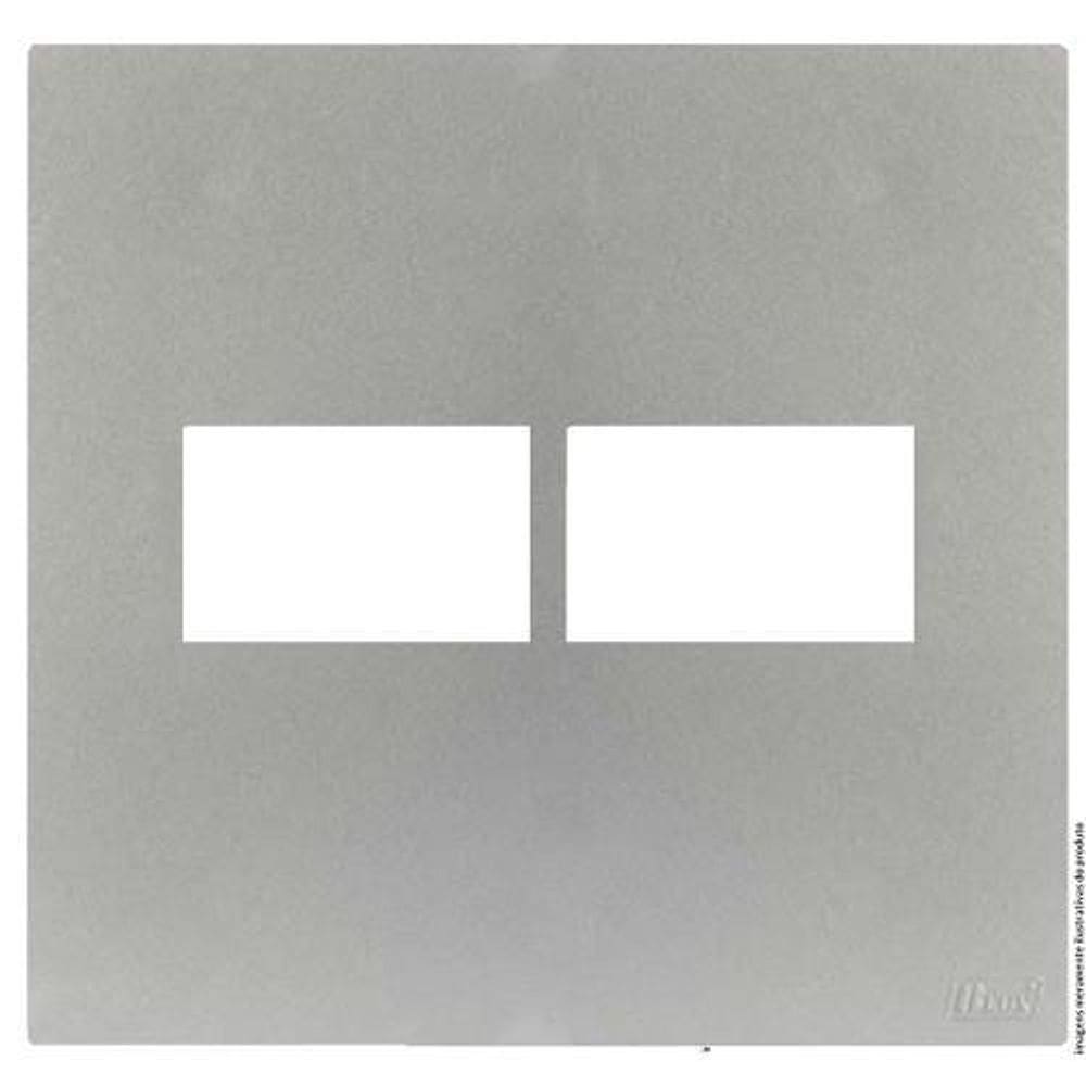 Placa Para 2 Modulos Horizontal Com Suporte 4X4 Brs12456-7Pr