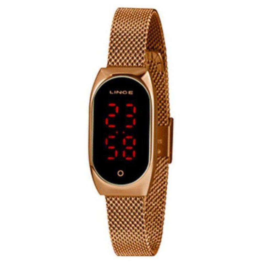 Relógio Feminino Lince Digital Led - Rosê, 23 cm