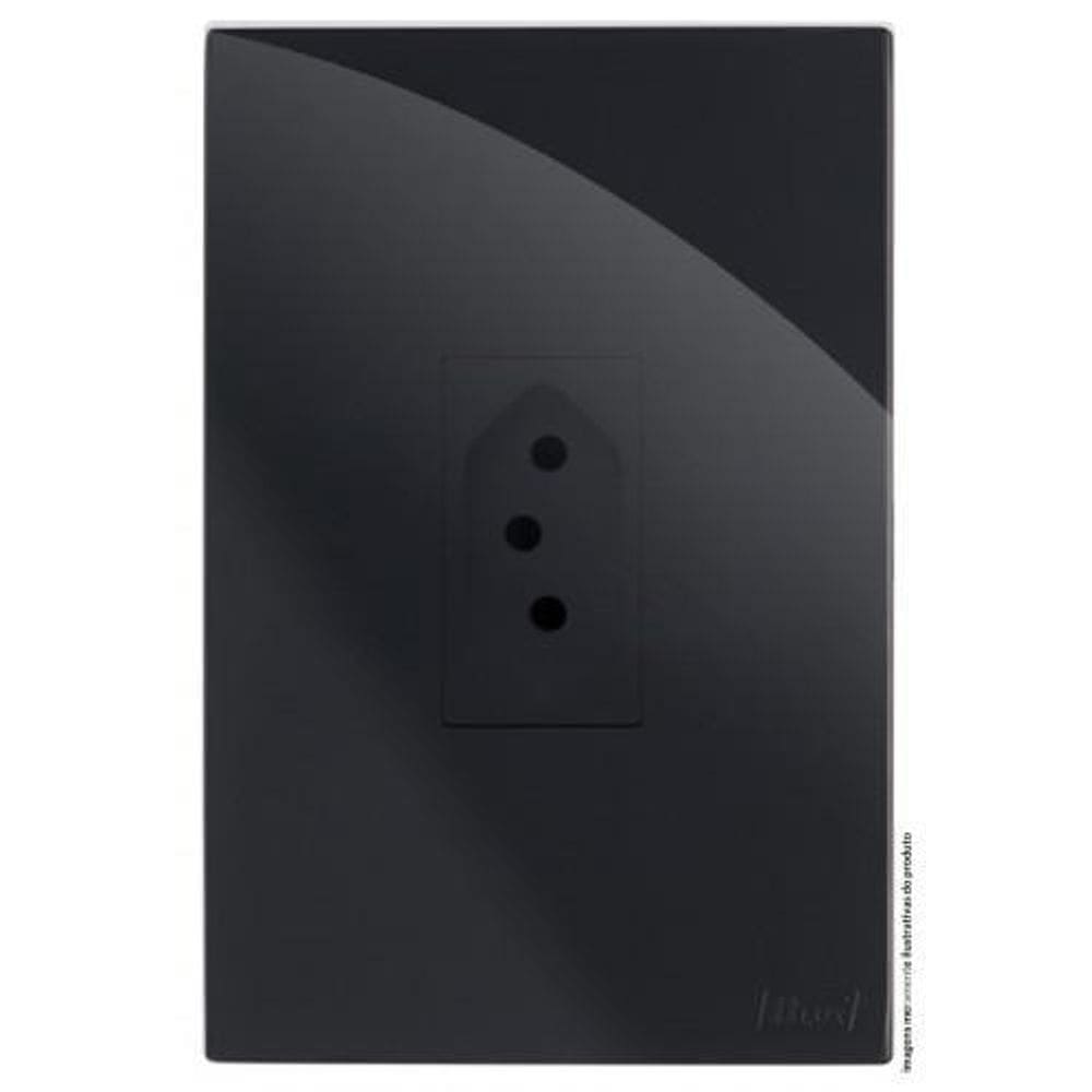 Cj Tomada 20A Vertical 4X2 Recta Black Gloss Brg11159-7Bk