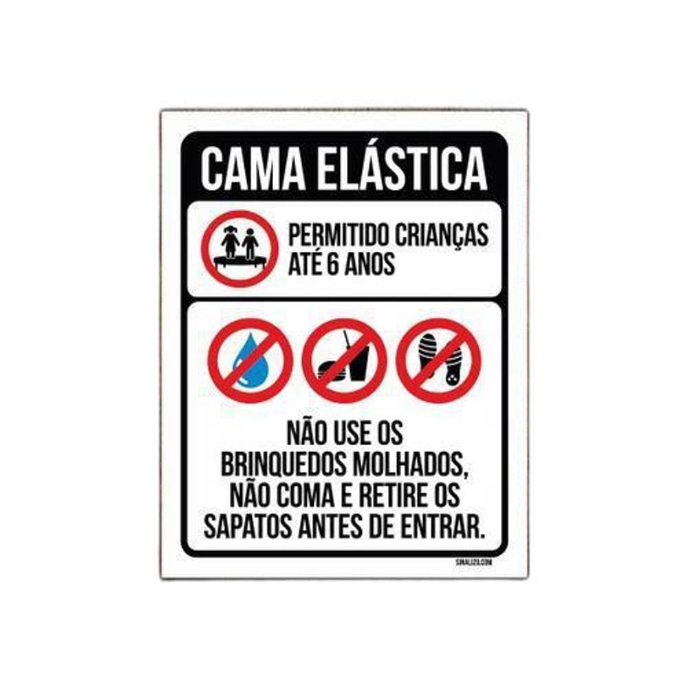 Placa Sinalização - Condomínio Cama Elástica 27X35