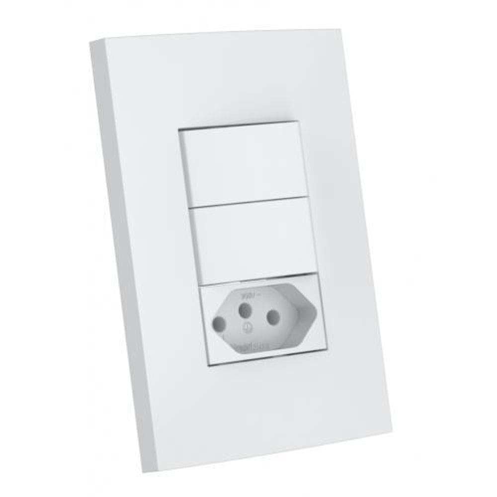 Conjunto Interruptor Duplo Simples 10A 4X2 Ed5428-Esn