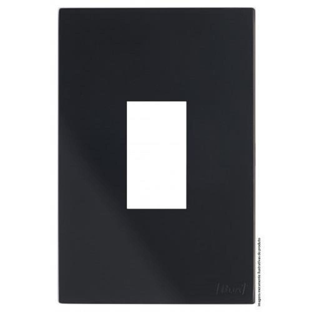 Placa Para 1 Modulo Vertical Com Suporte 4X2 Brs12397-8Bk.