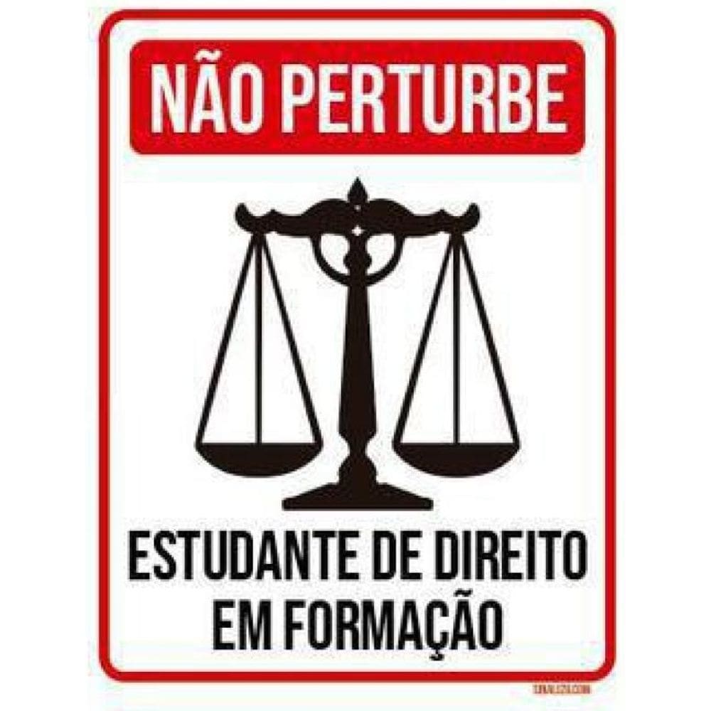 Kit 3 Placas Não Perturbe Estudando Direito Em Formação