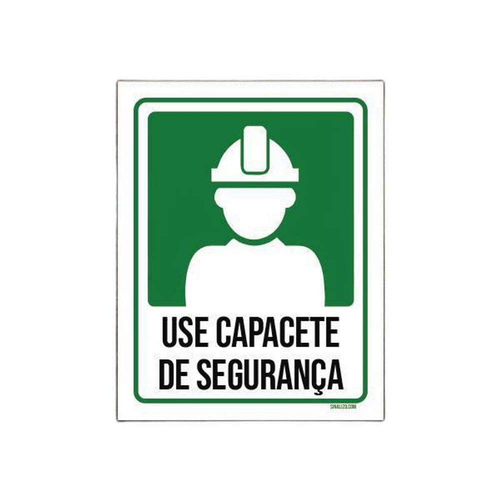 Placa Sinalização Use Capacete Segurança 36X46
