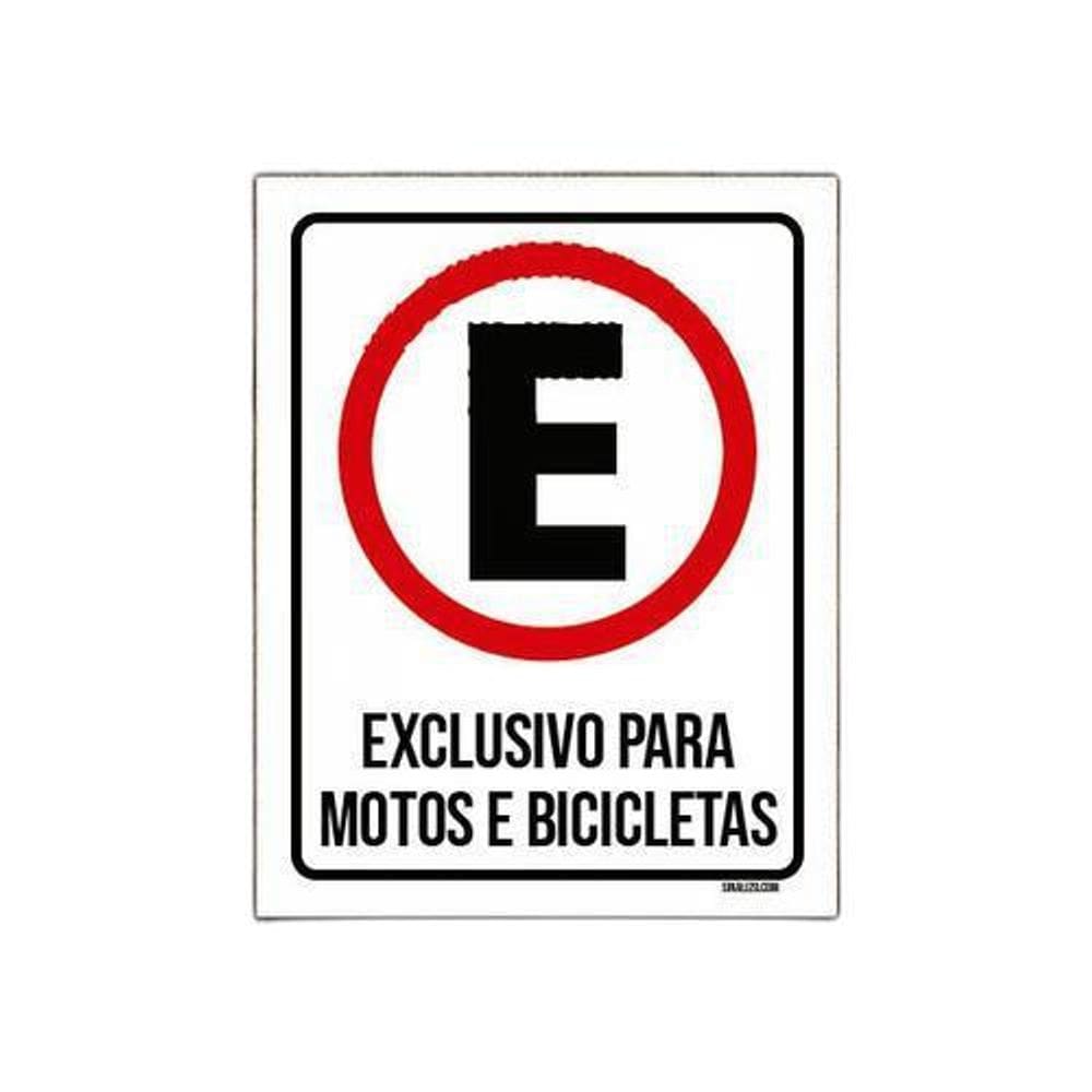 Kit 3 Placas Estacionamento Exclusivo Motos Bicicletas