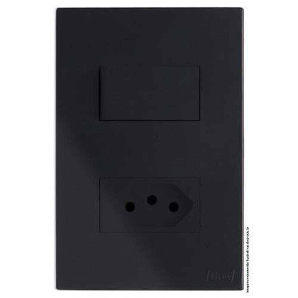 Kit Interruptor Simples + Tomada 10A 4X2 Brs12208-4Bk