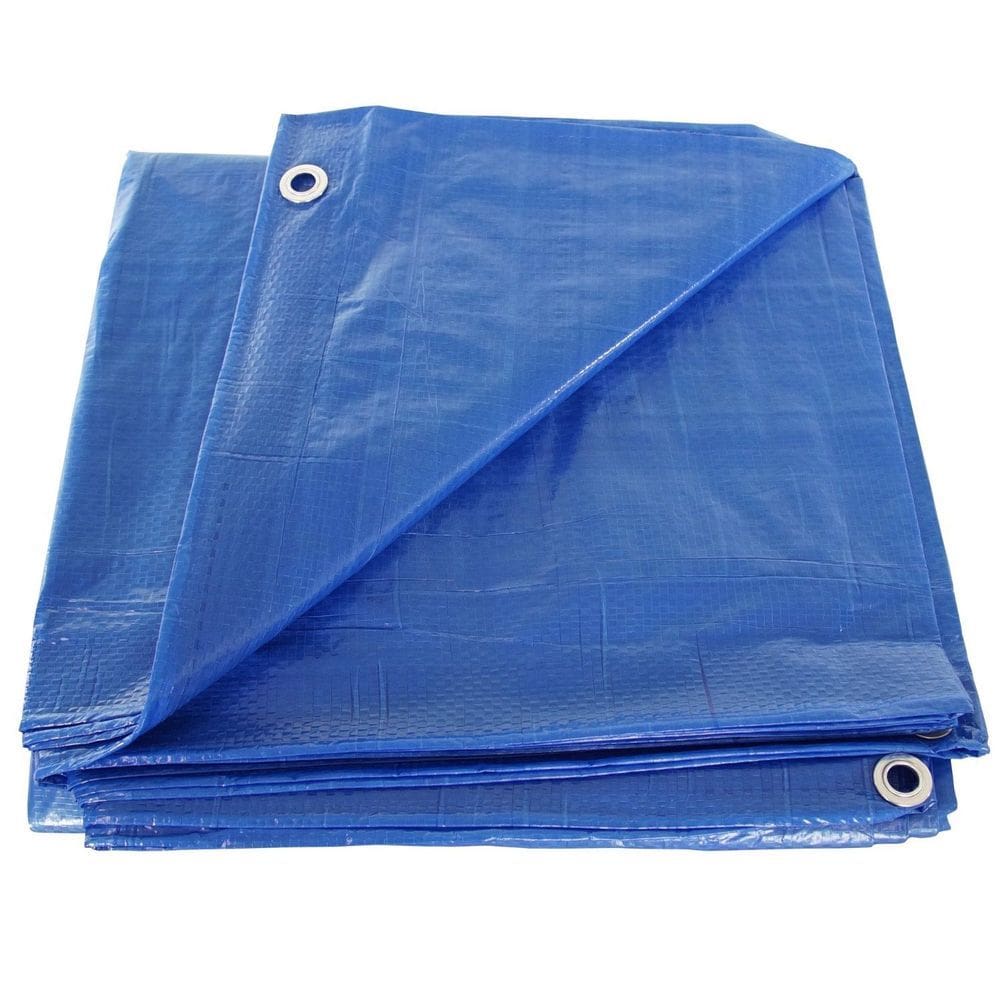 Lona plástica poly 3x6 polyethileno azul impermeável + ilhos
