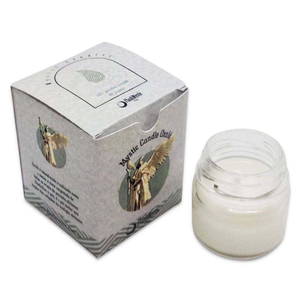 Vela Oxalá Branca Aromática Parafina Coco Mystic Candle 30g