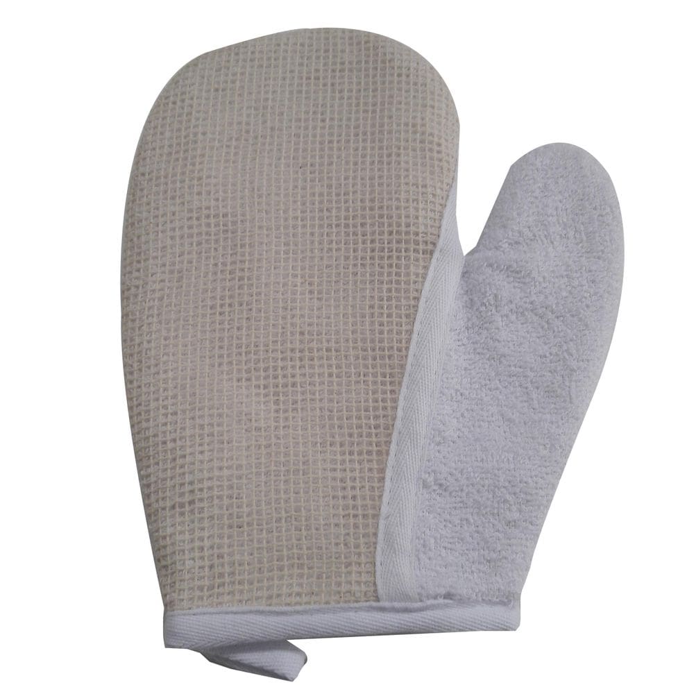 Bucha Luva Atoalhado Branco/ Tela Cru