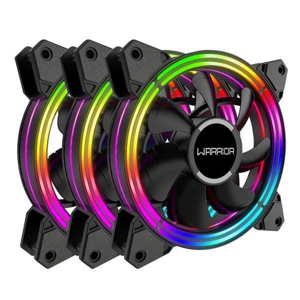Kit 3 Cooler Fan Cedric Rgb Com Controle 120Mm Warrior Ga184