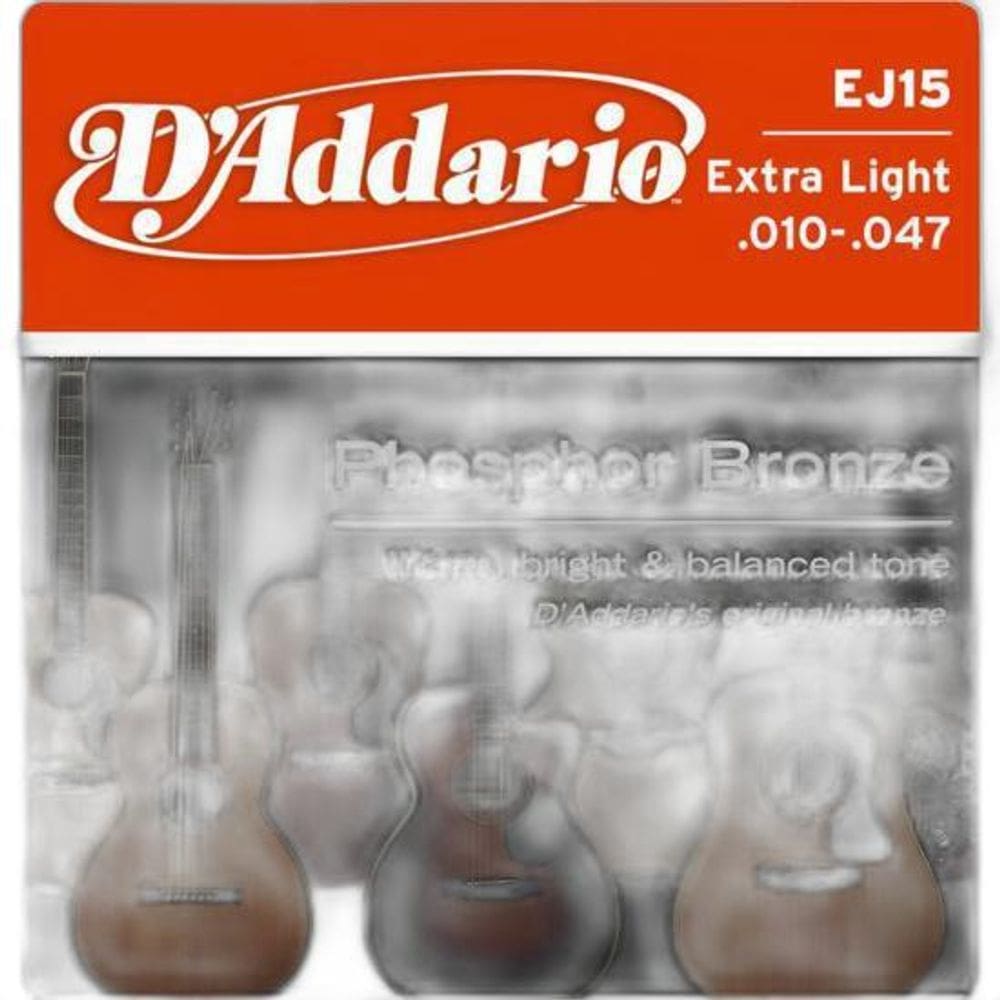 Encordoamento para violão aço ej15 extra ligth bronze
