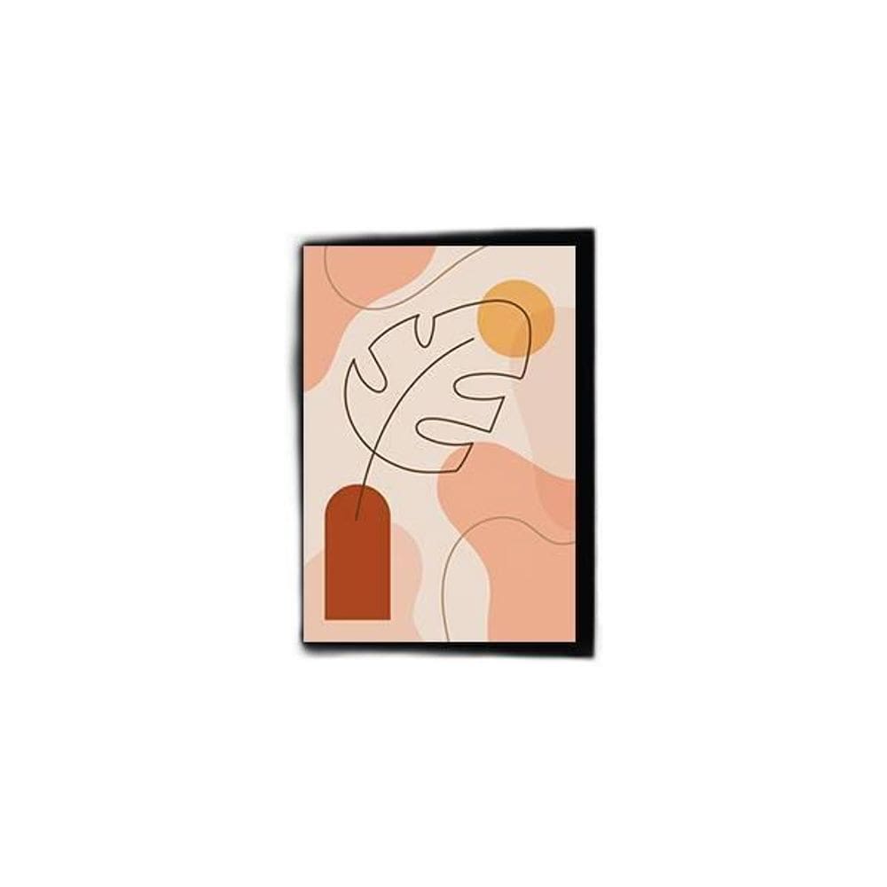 Quadro Abstrato Figurativo Vaso Forma Iii 45X34 Vidro Preta