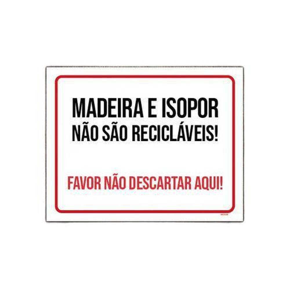 Placa Madeira Isopor Não São Recicláveis 18x23cm 10un
